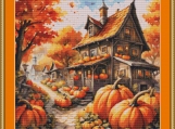 Pumpkins Galore Cross Stitch Pattern