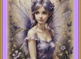 Purple Fairy Cross Stitch Pattern