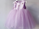 Purple Tulle Flowers Girl Dress Birthday Party Dress