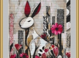 Rabbit In The Flowers Cross Stitch Pattern