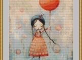 Red Balloon Cross Stitch Pattern