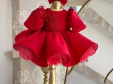 Red Cute Lace Flower Girl Dress Birthday Dress