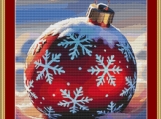 Red Snow Flake Bauble Cross Stitch Pattern