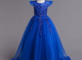 Royal Blue Lace Flower Girl Dress Birthday Party Dress