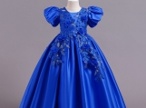 Royal Blue Lace Flower Girl Dress Birthday Party Dress