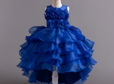 Royal Blue Tiered Flower Girl Dress Birthday Party Dress