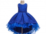 Royal Blue Tulle Lace Flowers Girl Dress Birthday Dress 