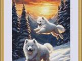 Samoyed Dogs Cross Stitch Pattern