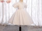 Simple White Lace Flower Girl Dress Birthday Dress