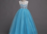 Sky Blue Lace Flower Girl Dress Birthday Party Dress 