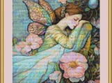 Sleeping Fairy Cross Stitch Pattern