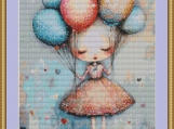 Spotty Balloons Cross Stitch Pattern