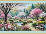 Spring Garden Cross Stitch Pattern