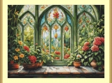 Stained Glass Cross Stitch Pattern