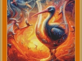 Stork Fantasy Cross Stitch Pattern