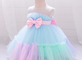 Strapless Tulle Colorful Flower Girl Dress Birthday Dress