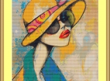 Stylish Woman Cross Stitch Pattern