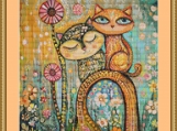 Stylized Cats Cross Stitch Pattern