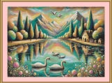 Swans On The Lake Cross Stitch Pattern