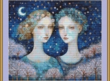 Two Women Cross Stitch Pattern