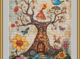 Up A Tree Cross Stitch Pattern