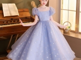 Violet Ball Gown Sequins Flower Girl Dress Birthday Part Dress