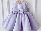 Violet  Bow Flowers Girl Dress Birthday Party Dress