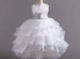 White Ball Gown Flower Girl Dress Birthday Party Dress