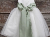 White Big Bow Flower Girl Dress Birthday Party Dress 