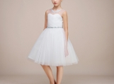 White Crew Short Flower Girl Dress Birthday Dress