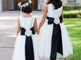 White Cute Flower Girl Dress Birthday Party Dress 