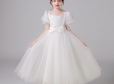 White Flower Girl Dress Birthday Dress 