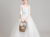 White Lace Flower Girl Dress Formal Dress