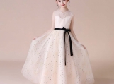 White Sequins Flower Girl Dress Formal Dress 