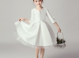 White Short Flower Girl Dress Birthday Dress