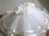 White Tulle Short Flower Girl Dress Birthday Dress