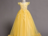 Yellow Lace Flower Girl Dress Birthday Party Dress Girl Dress 