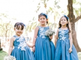 Cute Blue Lace Flower Girl Dress Birthday Party Dress 