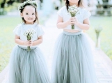 Cute Light Blue Flower Girl Dress Birthday Party Dress