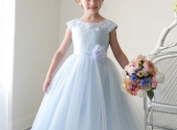 Cute Light Blue Lace Flower Girl Dress Birthday Party Dress