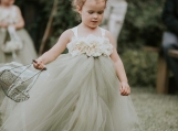 Cute Lovely Grey Tulle Flower Girl Dress Birthday Party Dress