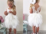 Cute Tiered Flower Girl Dress Birthday Party Dress 