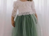 Cute Two Pieces Lace Flower Girl Dress Birthday Party Dress 