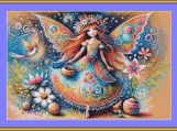 Fairy With Floral Crown Cross Stitch Pattern