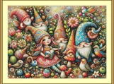 Fantasy Gnomes Cross Stitch Pattern