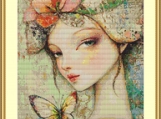 Floral Headdress Cross Stitch Pattern