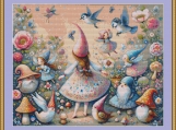 Gnome And Fairy Party Cross Stitch Pattern