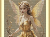 Golden Fairy Cross Stitch Pattern