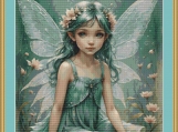 Green Fairy Cross Stitch Pattern