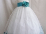 A-line White Tulle Flower Girl Dress Birthday Dress